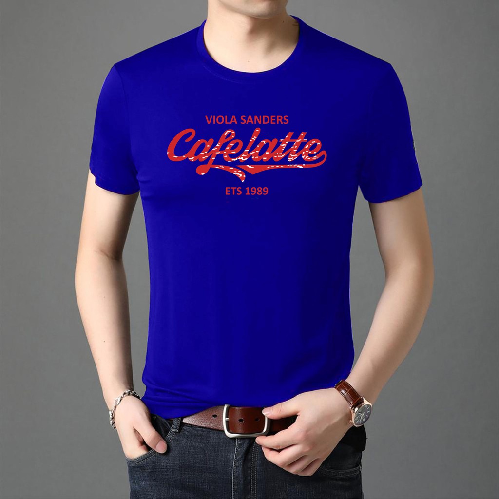 BS//TERLARIS//BAJU KAOS CAFELATTE TANGAN PENDEK PRIA DAN WANITA//GOOD QUALITY