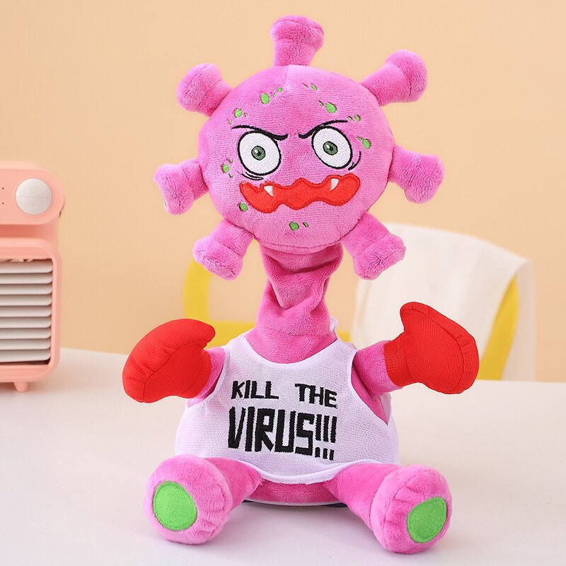 Mainan Boneka Kartun Tiktok Kill The Virus Punch The Villain Elektrik Bahan Plush Untuk Dewasa