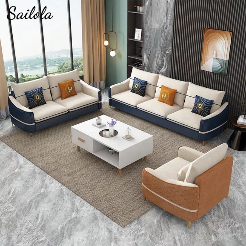 Sofa Kulit Sintetis Kursi Jati Sofa Tamu Fullseat 321 Seater