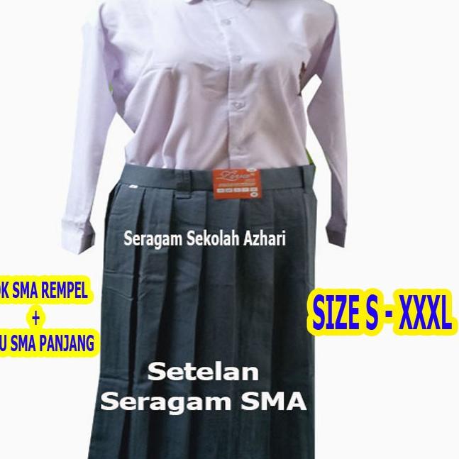 Stok terbatas.. Stelan Seragam SMA Perempuan Rok Rempel-Seragam SMA Putih Abu Abu Perempuan-Seragam 