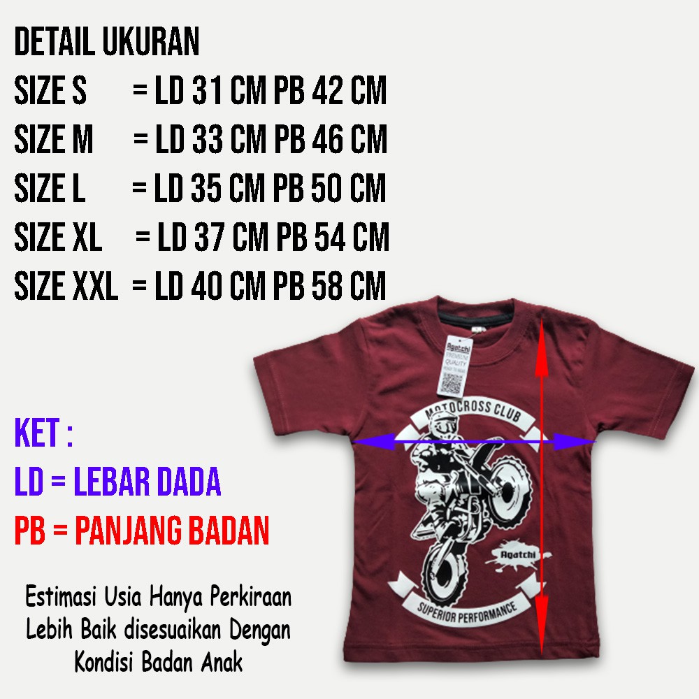 Baju Anak / Kaos Anak Distro Agatchi - Motocross / Motor Cross / Trail