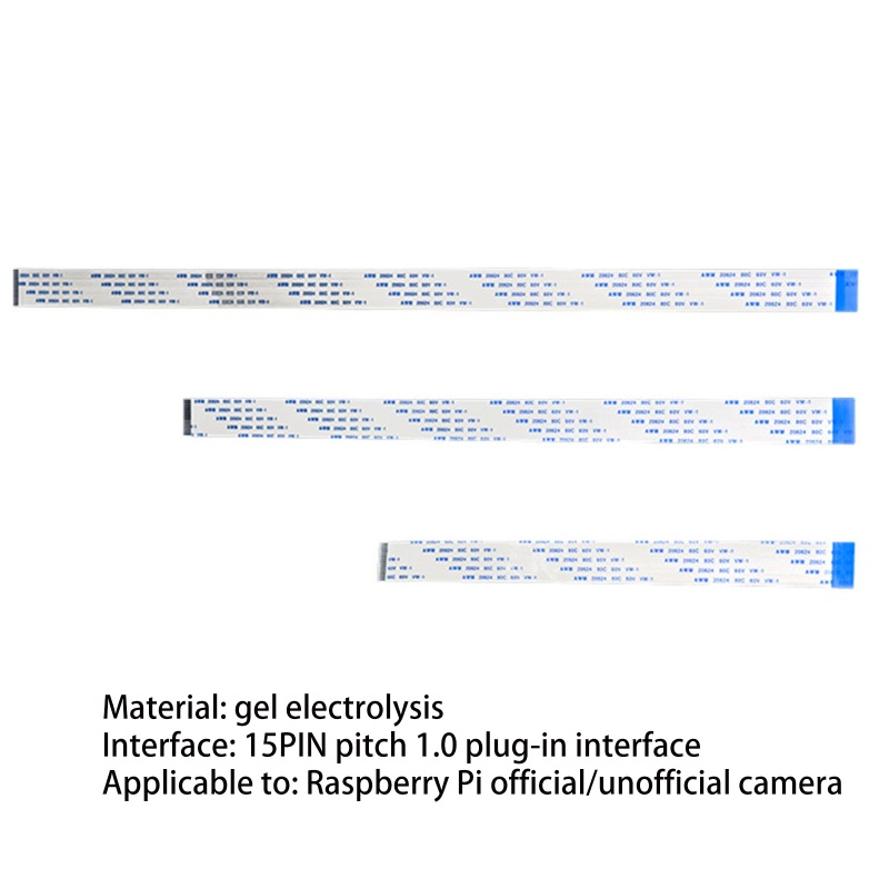 Btsg for Raspberry Pi Camera Cable 15Pin FFC Pita Flexible Flat Cable Untuk Kamera Modul Raspberry Pi 7.87in 11.81in 15