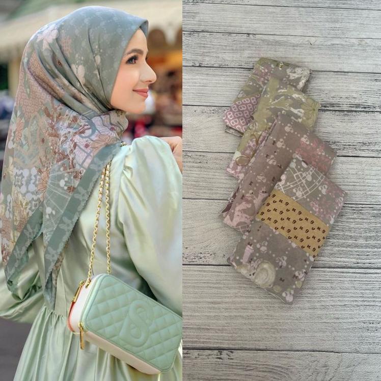 Hijab Voal Segiempat / Hijab Motif Bunga / Hijab Premium / Hijab Warna Soft / Hijab Murah / Hijab In