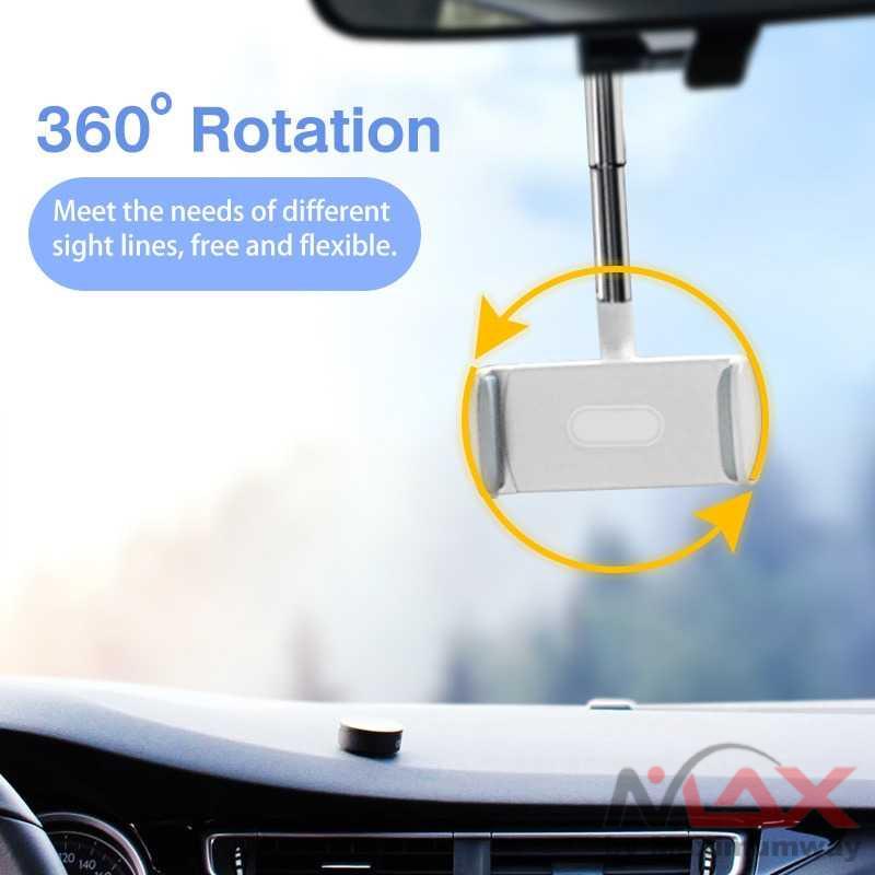 SYRINX Holder HP &amp; GPS Mobil bisa untuk Jog Belakang Car Holder Smartphone Spion Mobil Rearview Bracket Dudukan Telepon Tegakan Kaca Spion Mobil 360 Derajat Berputar Universal untuk Ponsel Pintar GPS Dudukan Telepon Cermin Mobil Dashboard Car Phone Holder