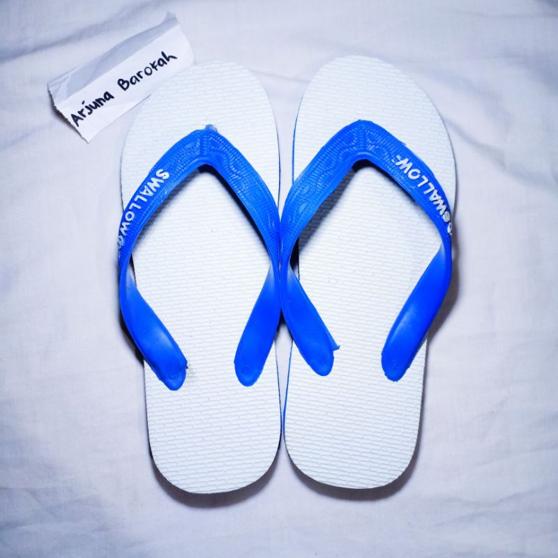 Sandal swallow sendal jepit jumbo nomer 11,5 biru hijau