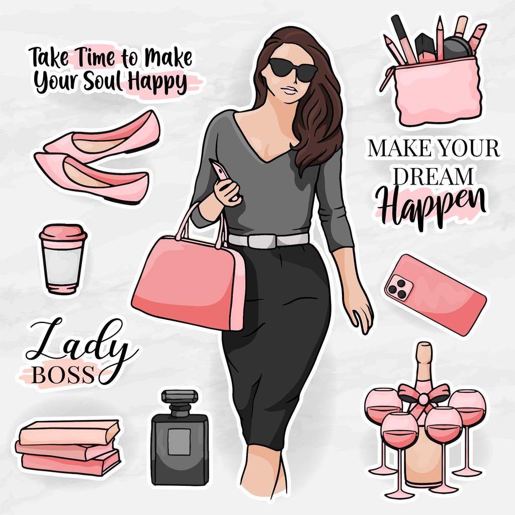 

Sticker Aesthetic Lady Boss - sticker Like A Boss hijab Aesthetic Traveling Journaling