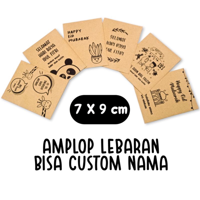 

Amplop Tanggung 7x9 cm Angpao Lebaran Custom Nama
