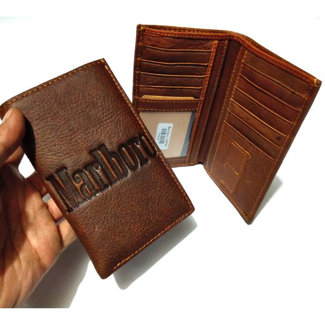 Dompet lipat kulit asli 3/4 tanggung marlboro impor