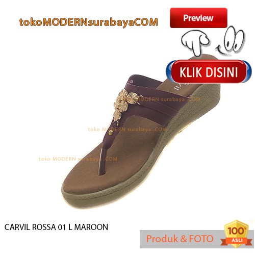 CARVIL ROSSA 01 L MAROON sandal wanita wedges