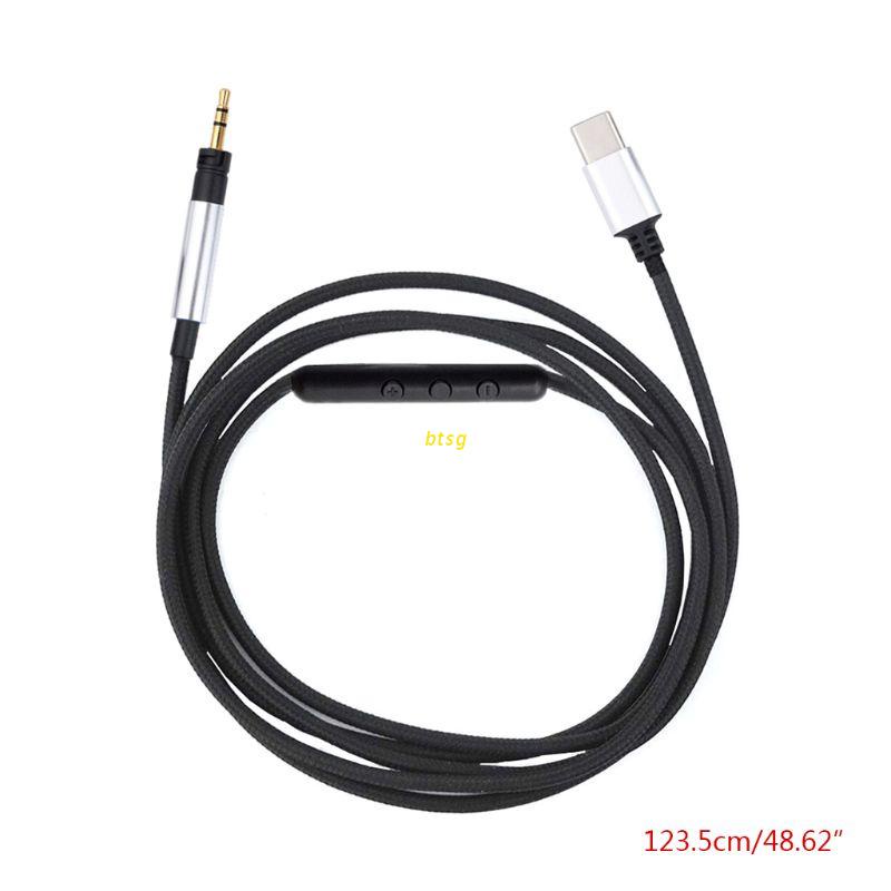 btsg 2.5mm to TYPE-C plug Replacement -Audio Cable For -Sennheiser Momentum Momentum 2.0 Cable Cords With Mic