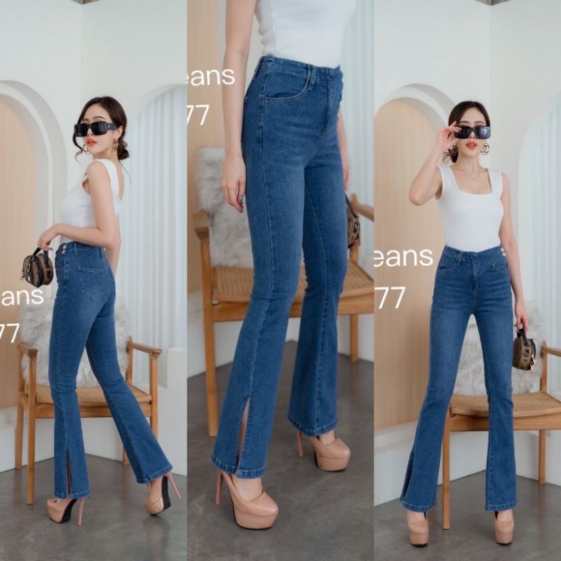 Jeans cutbray hw code 90277 GD JEANS bangkok belah samping
