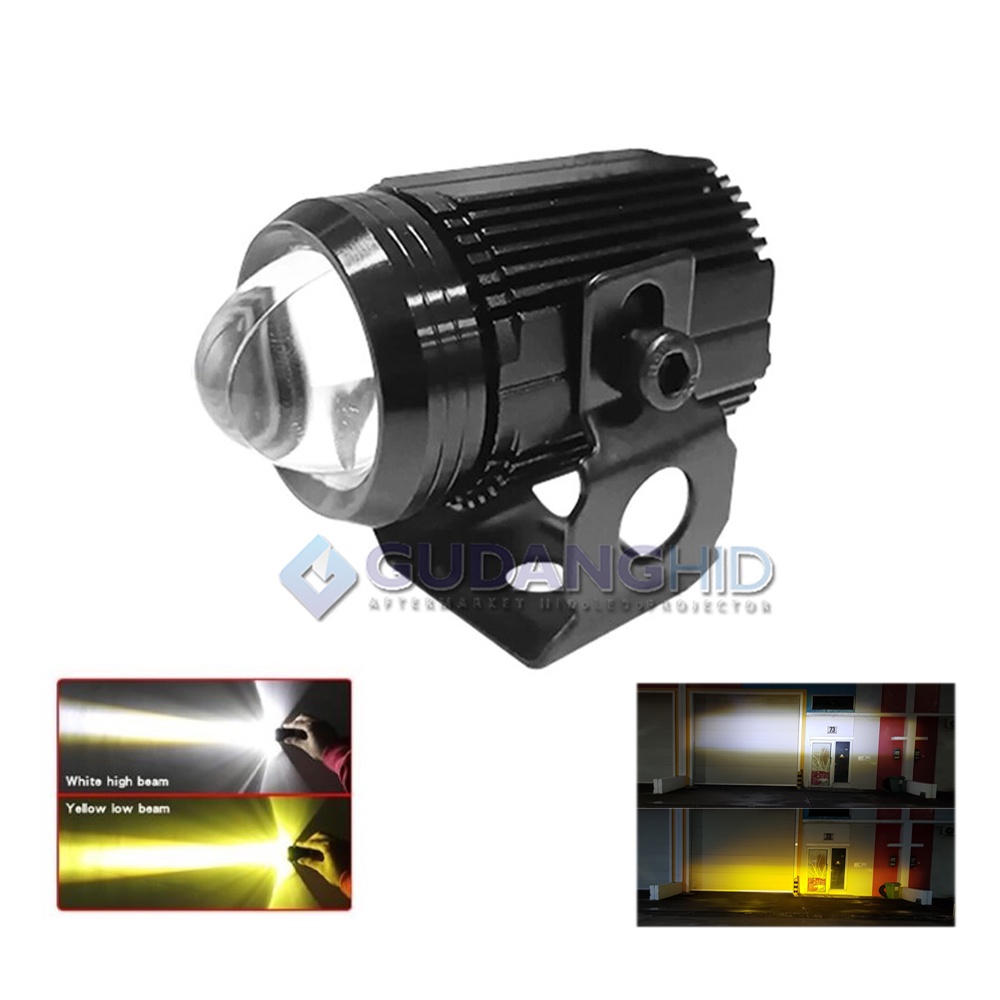 Lampu Tembak Sorot Motor LED Laser D2 Foglamp Mini Projie 20W Cree LED