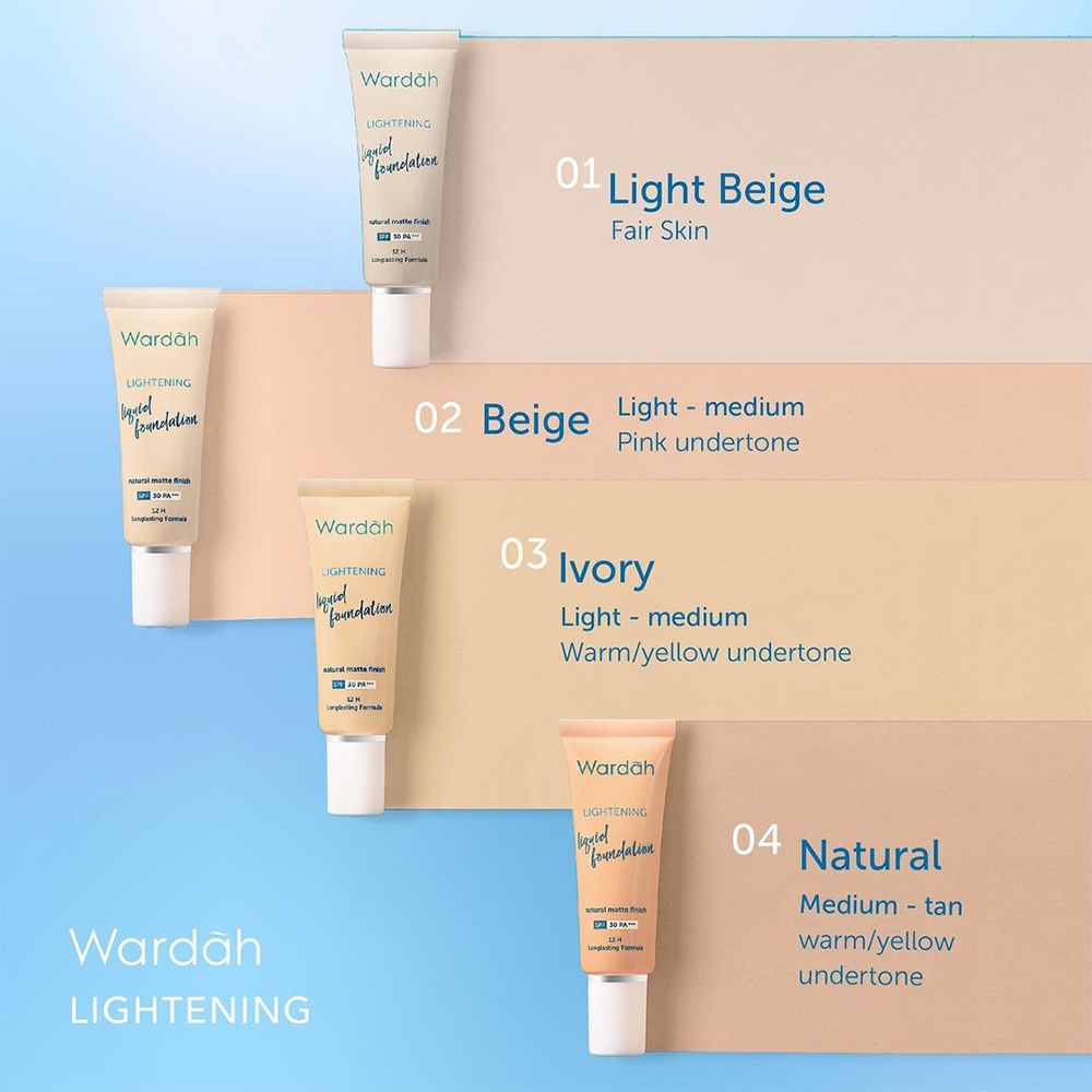 ❤ BELIA ❤ Wardah Lightening Liquid Foundation | Alas Bedak | Full Coverage | BPOM Halal