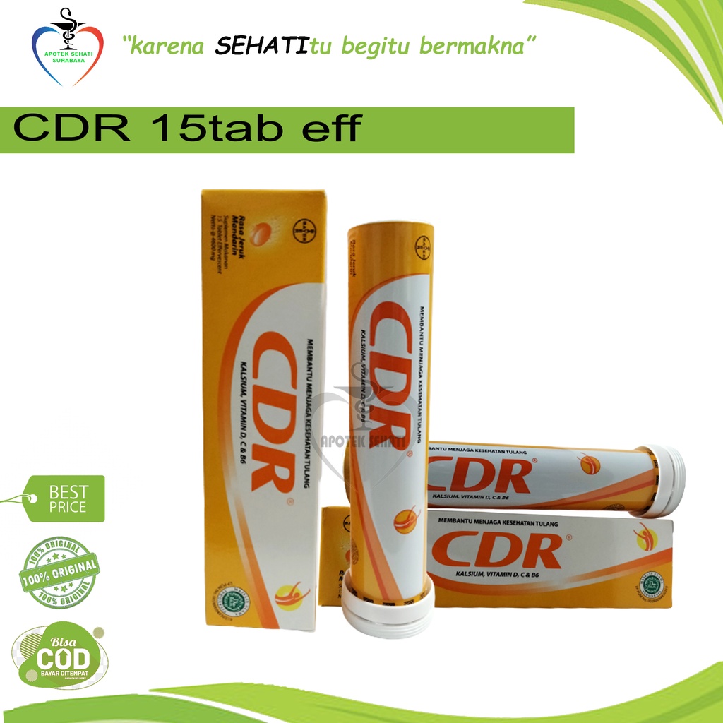 CDR Calcium D Redoxon Rasa Jeruk Effervescent 4600MG - Isi 15 Tablet