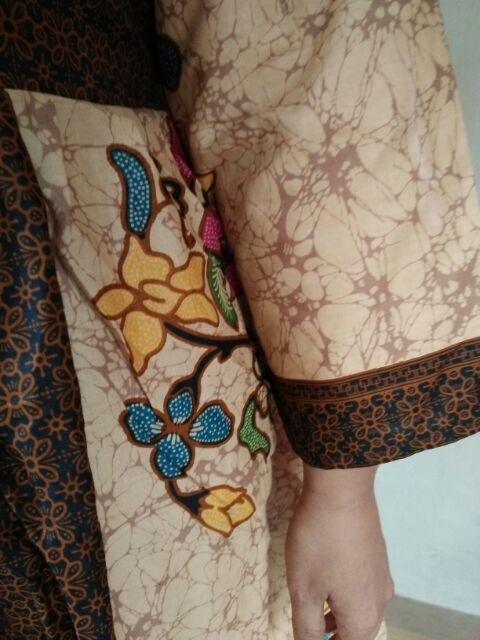 Gamis Batik Sogan Kembang Warna Jumbo Mataram Primisima (ada Hem-nya)
