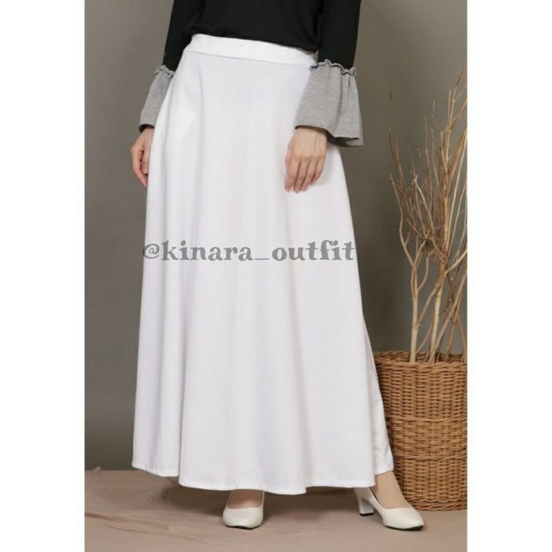 rok panjang putih allsize dan jumbo size | rok wanita dewasa | umroh merah putih