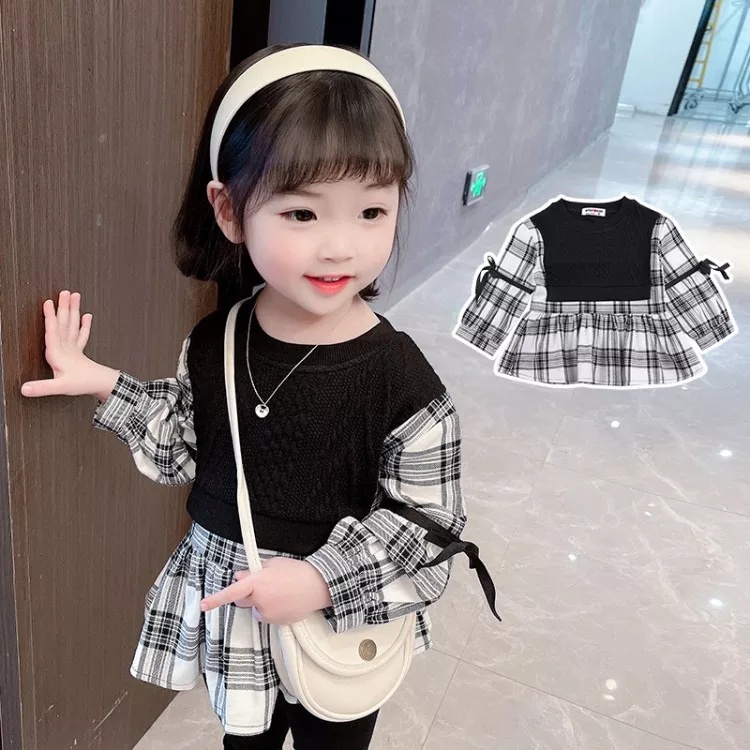 BEFAST - ZTL OOTD Dress Anak Perempuan SANA / Dress anak kerlita kotak / Dress Anak-Anak Perempuan / Fashion Ala Style Korean Anak Perempuan / Dress Mini Lucu / Pakaian Anak Casual / Dress Anak Lengan Panjang / Trendy / Terbaru 2022