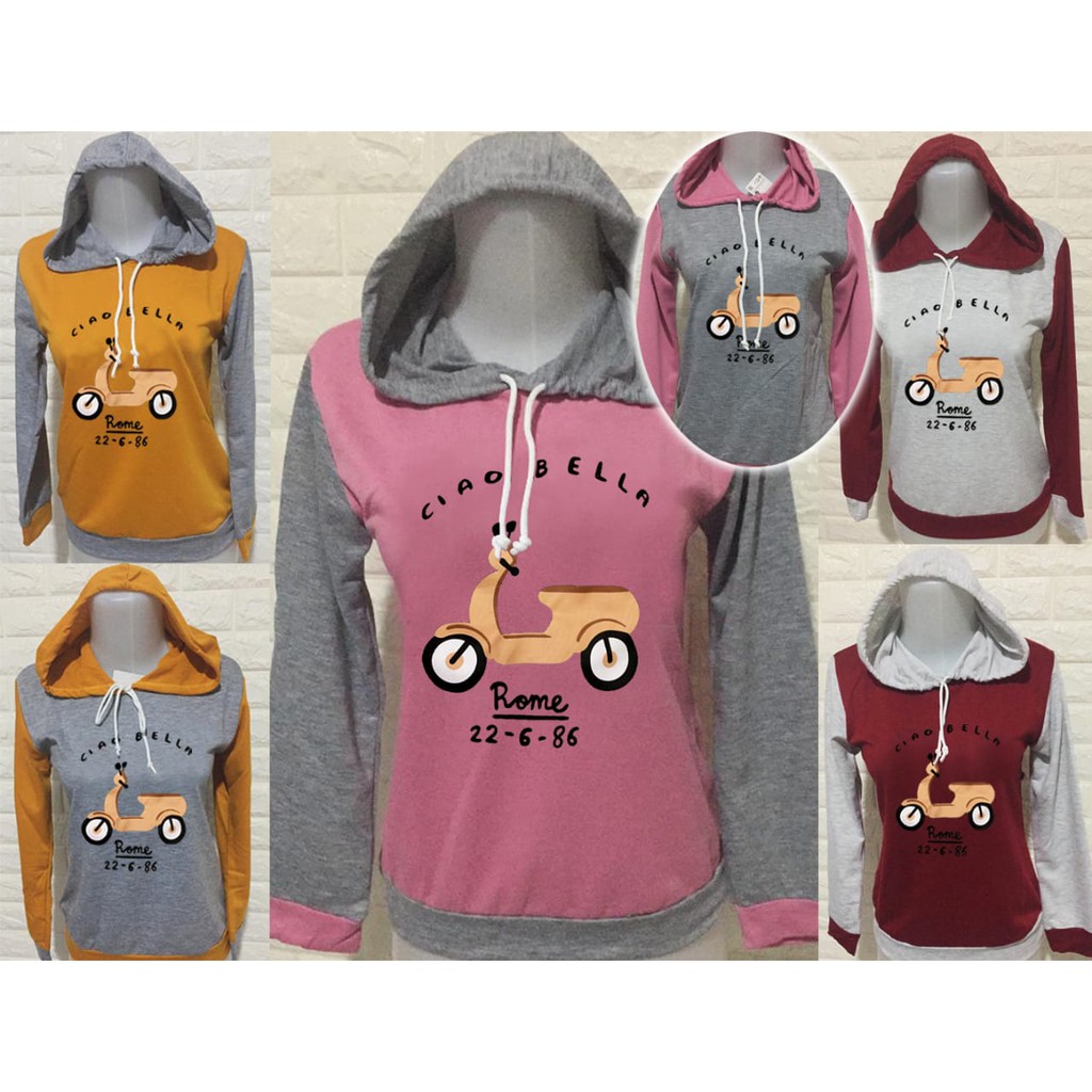 Zes collection,atasan wanita sweater hoodie CIAC BELLA,bahan baby terry premium tebal