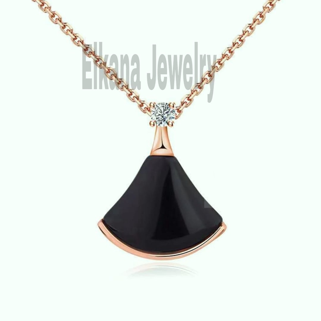 TITANIUM KALUNG DRES MINI BLACK SUPER BERKELAS PERHIASAN ANTI KARAT&amp;ANTI LUNTUR