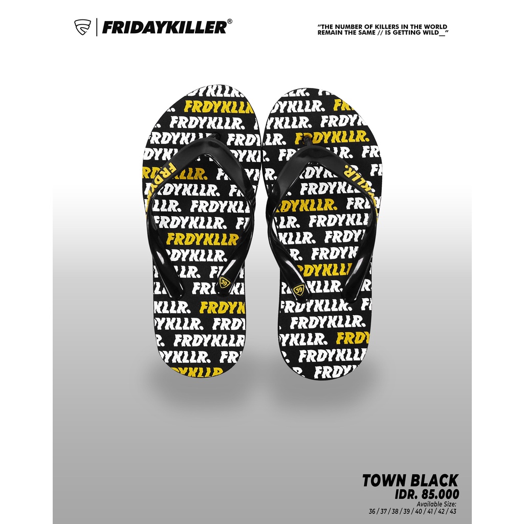 SANDAL JEPIT FRIDAY KILLER | TOWNY BLACK