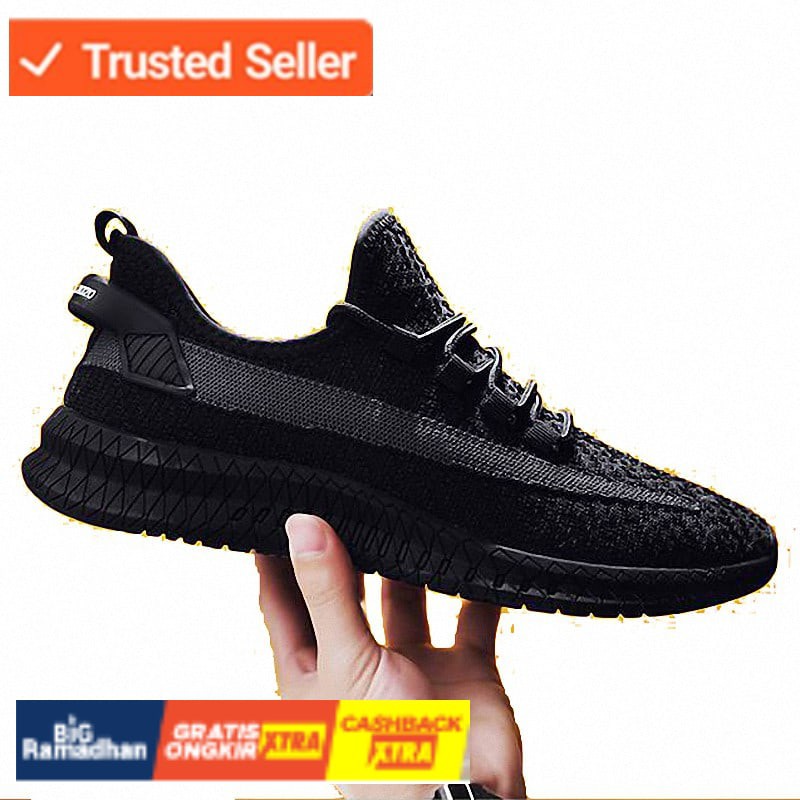 SNEAKERS COWOK HITAM BIRU MISTY  Leedoo Sepatu Pria Import Sepatu Casual Sneakers Running Shoes