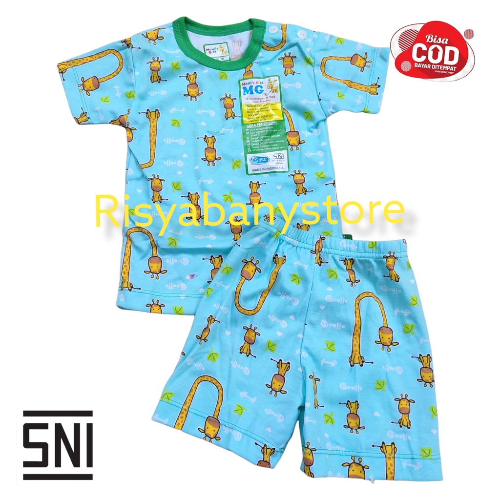 Setelan pendek anak / Setelan Bayi harian oblong lengan pendek / setelan ecer baju anak motif animal