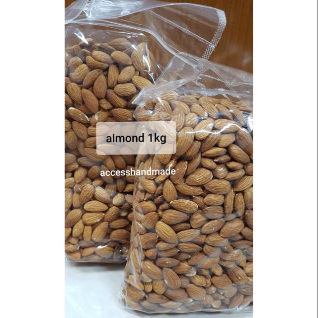 

Almond 1kg kacang almond asi booster raw asip