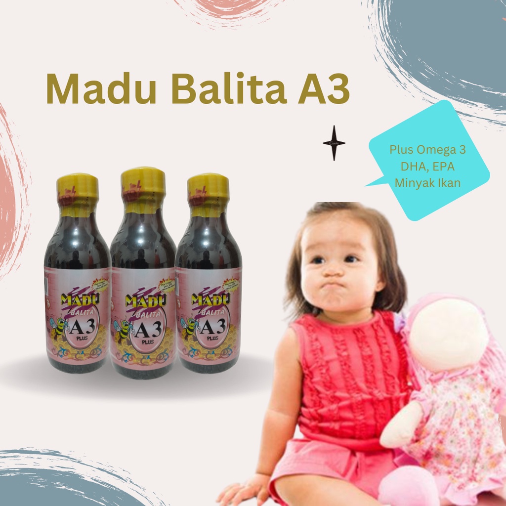 Madu Balita A3 Plus Omega 3 DHA EPA dan Minyak Ikan Tingkatkan Tumbuh Kembang Anak