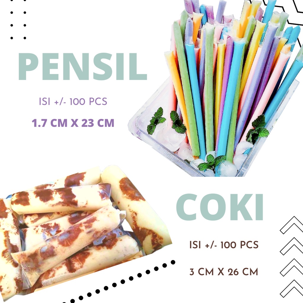 250GR  Plastik Es Lilin 3x20 Plastik Es Lilin Unik Per Pack Plastik Es Lilin Ukuran 3x20