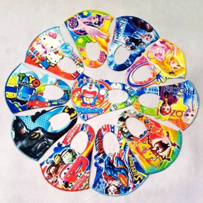 6PCS Masker Anak Scuba/Masker Anak Motif/Masker Berkendara