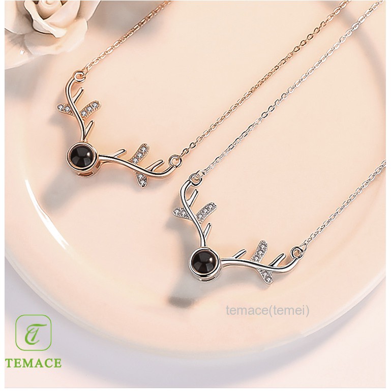 100% stainless steel baja titanium unicorn pendant kalung wanita berlian rantai klavikula