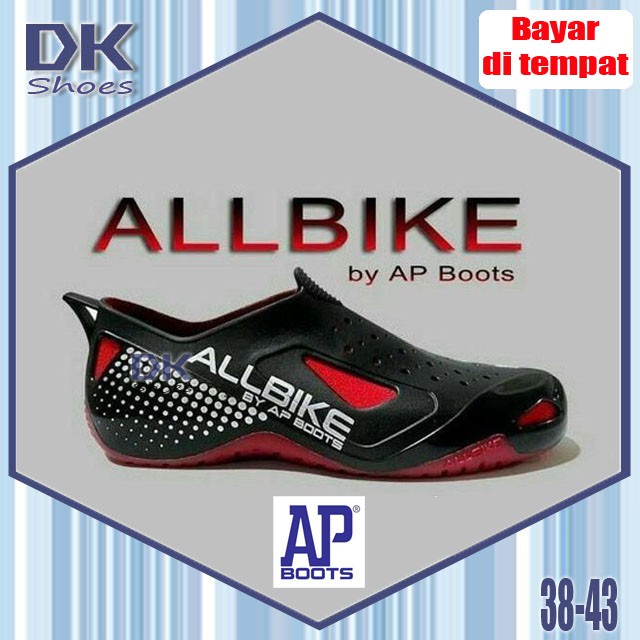 All Bike Merah 38-43 AP Boots / Sepatu Sepeda Motor Tahan Air / Sepatu Karet / Sepatu Biker