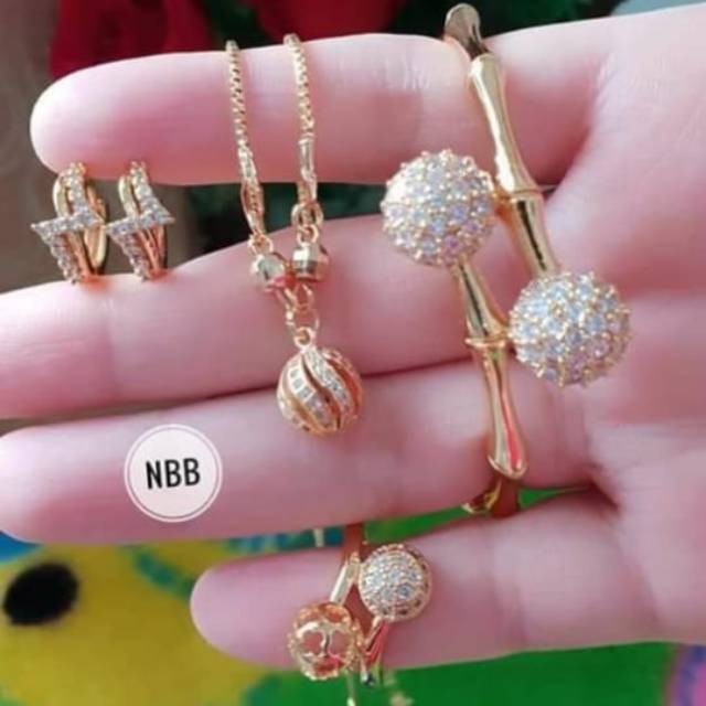 Xuping set perhiasan lapis emas 24k 1601