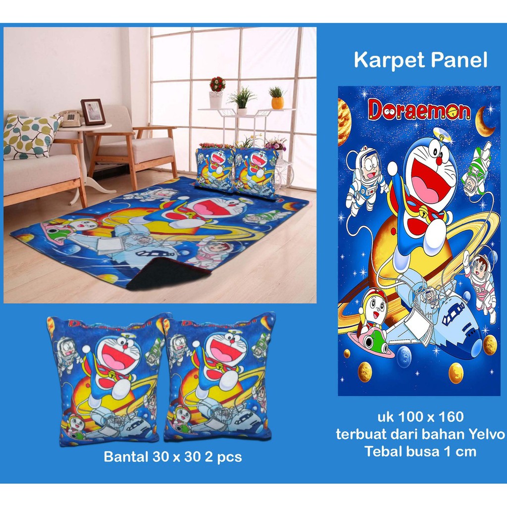 karpet panel motif  doraemon  uk 100x150cm Shopee Indonesia