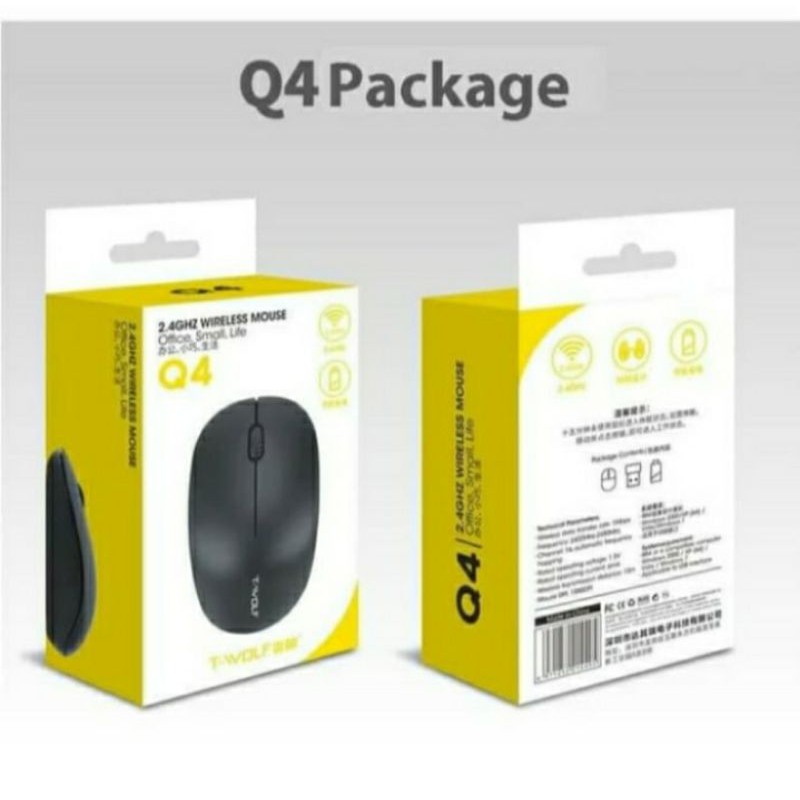 SKU-1105 MOUSE WIRELESS TWOLF Q4 / T WOLF Q4 GOOD QUALITY 2.4 GHZ