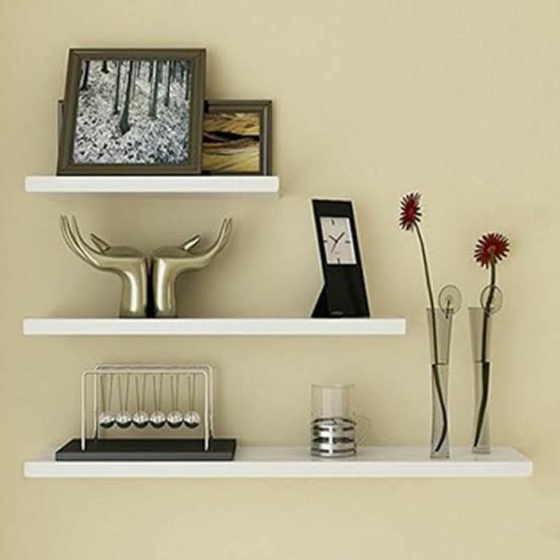 Furniture Rak Buku Rak Dinding Flat Minimalis Modern Rak Foto Pigora Interior Rumah Ruang Tamu