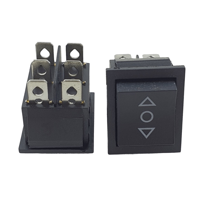 Saklar Spring Return 6 pin On Off On Tombol Rocker 3 Posisi KCD4 Power Switch 6pin