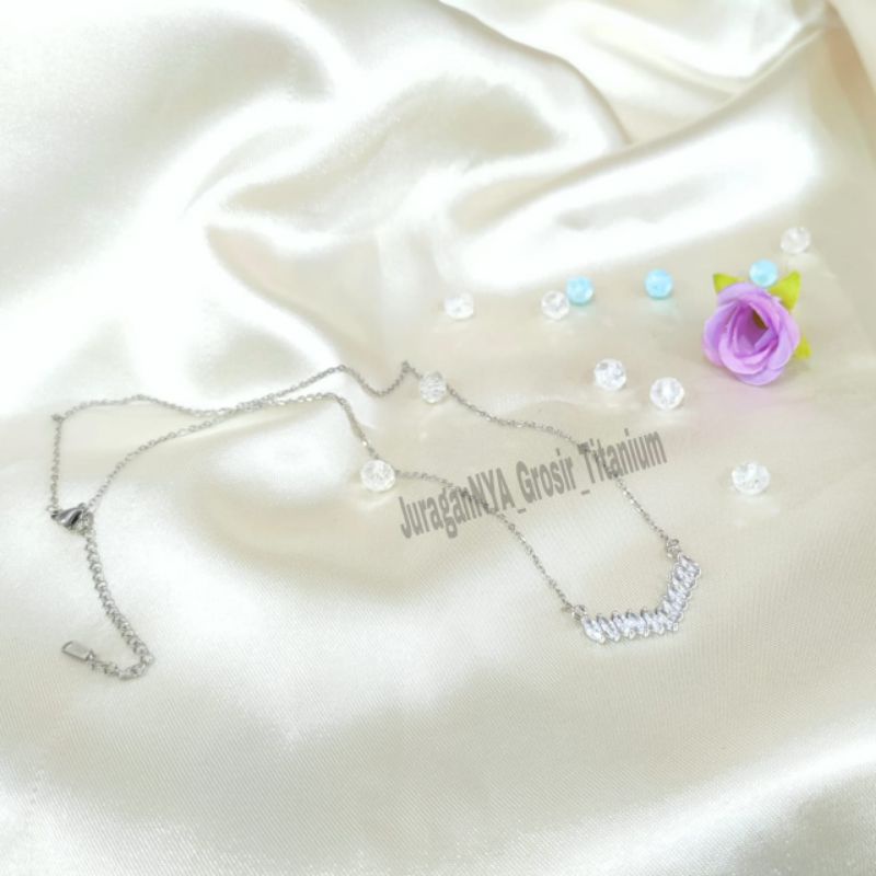 Kalung Titanium Fuji Full Mata Lucu Anti Karat