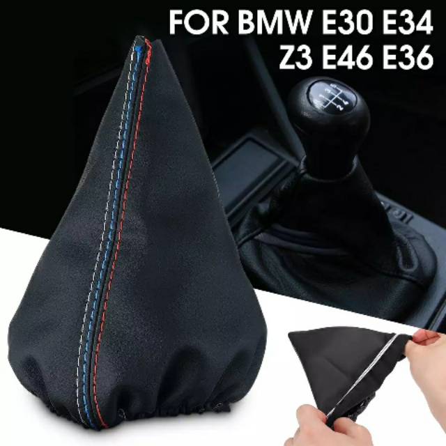 KeoKasu Car PU Leather Gear Stick Konb Cover Gaitor Boot For BMW E30 E34 E36 E46 Z3 X5 