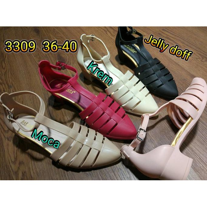 jelly shoes bara bara sepatu wanita wedges karet import 3309