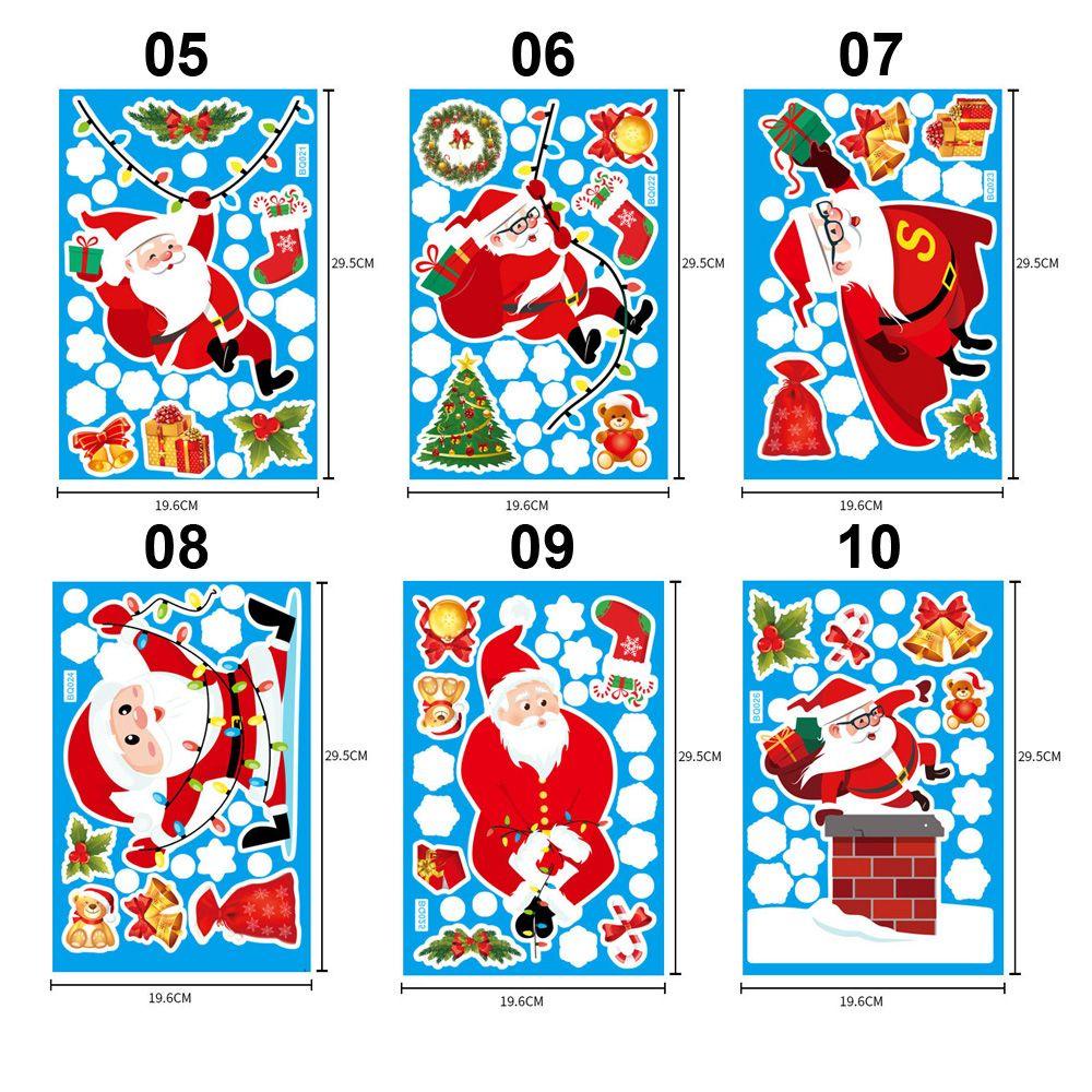 R-flower Merry Christmas Stiker Jendela Dapur Kantor Dekorasi Sticker Self Adhesive Santa Claus