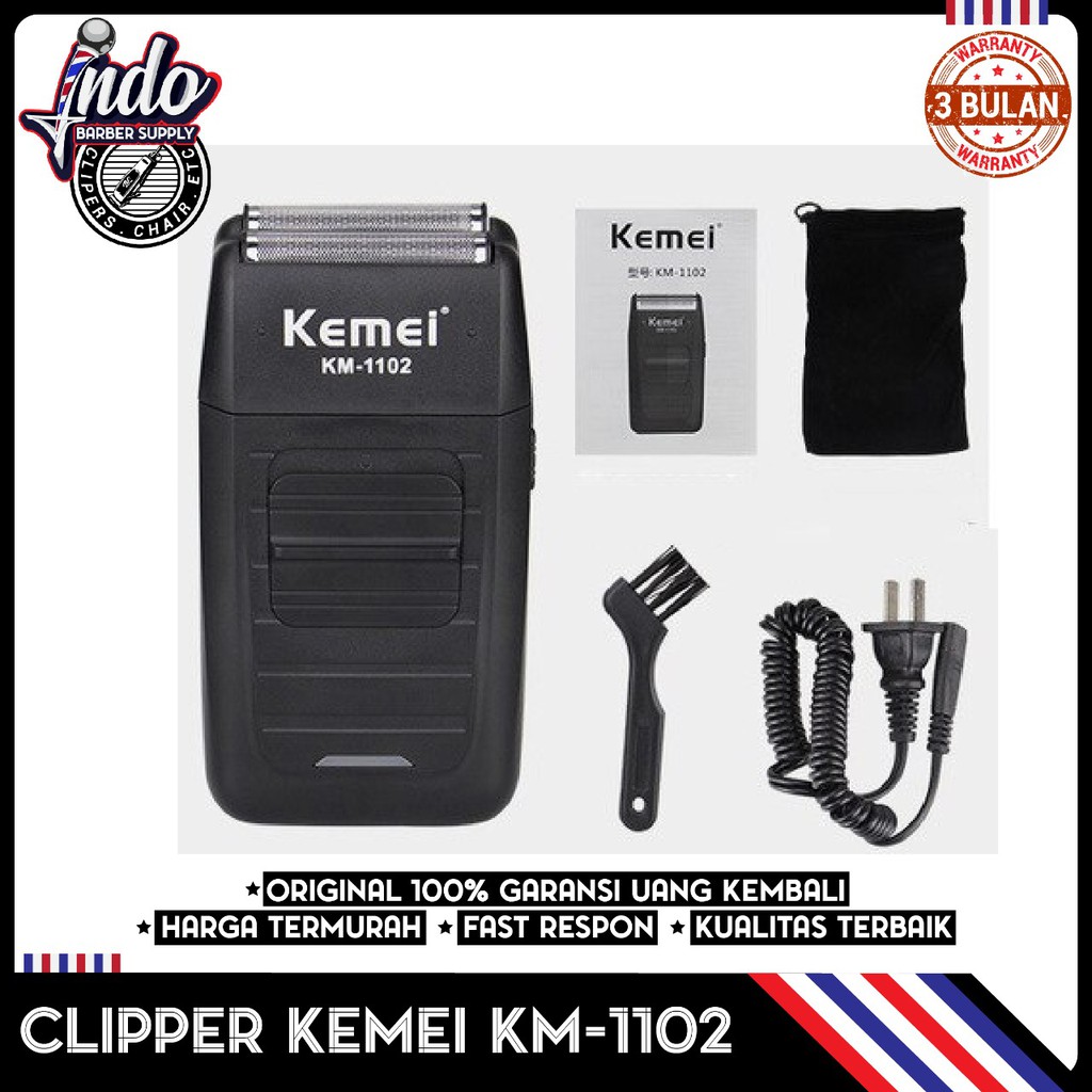 Alat Cukur Kumis dan Jenggot Recharger Shaver Kemei KM 1102 Original