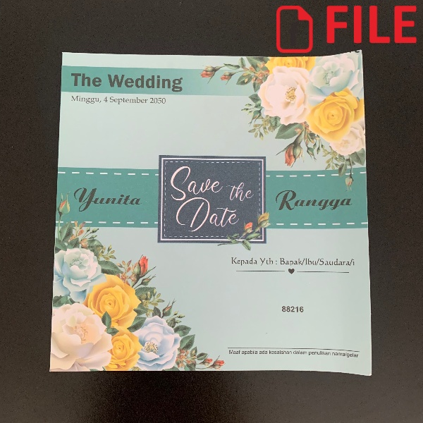 Blangko Undangan Pernikahan Kosong Murah Floral Bunga - ERBA 88216