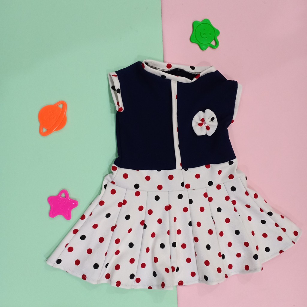Dress Bayi Polkadot Merah Hitam