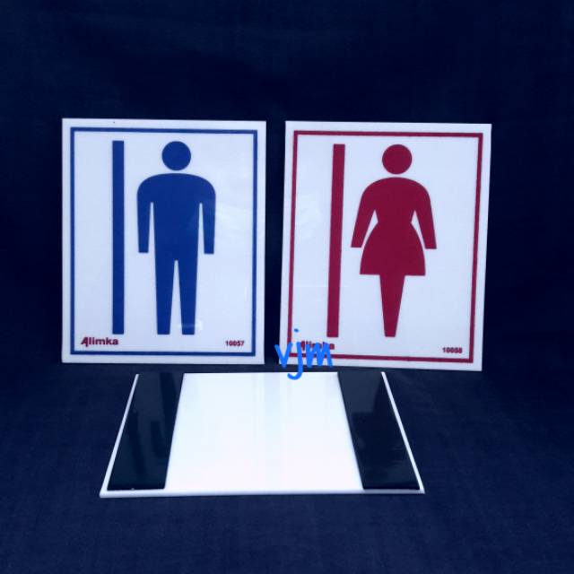 

Plat Acrylic Logo Pria & Wanita (12x10cm) pake lis pinggir " harga satuan ya