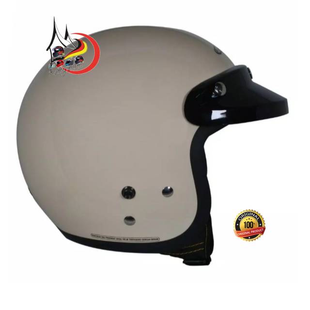 HELM CARGLOSS CFM RETRO ARMY HALF FACE AVORIO NAINDE/ HELM CARGLOSS TERLARIS/ CARGLOSS PUTIH