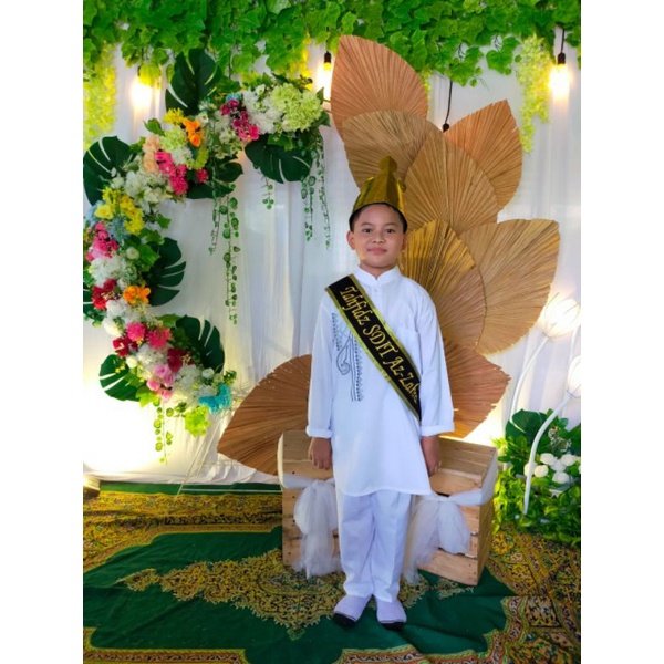 (SEHARI JADI)SELEMPANG WISUDA BLUDRU ANAK PAUD TK TPQ SD LIST PITA BORDIR MURAH