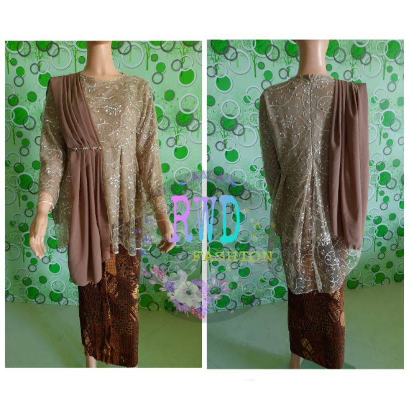 TERMURAH KEBAYA SLENDANG,KEBAYA MAURA,KEBAYA TILE,TERBARU,WISUDA,COUPLE ROK KEMEJA-1