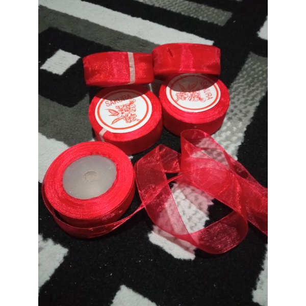 

pita organdi 2,5cm merah