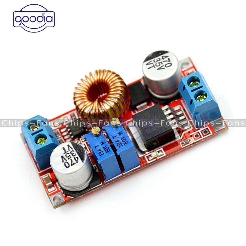 (Fast/Cod) Dc-Dc 5a Xl4015 Modul Konverter Step Down Buck Untuk Charger Baterai Lithium Dengan Lampu Led